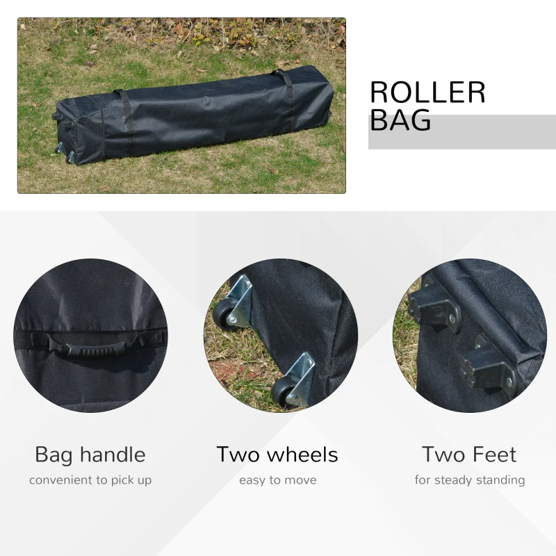 Outsunny 10' x 10' Pop Up Canopy Tent, Instant Sun Shelter with 3-Level Adjustable Height, Top Vents and Wheeled Carry Bag for Outdoor, Garden, Patio, Blue