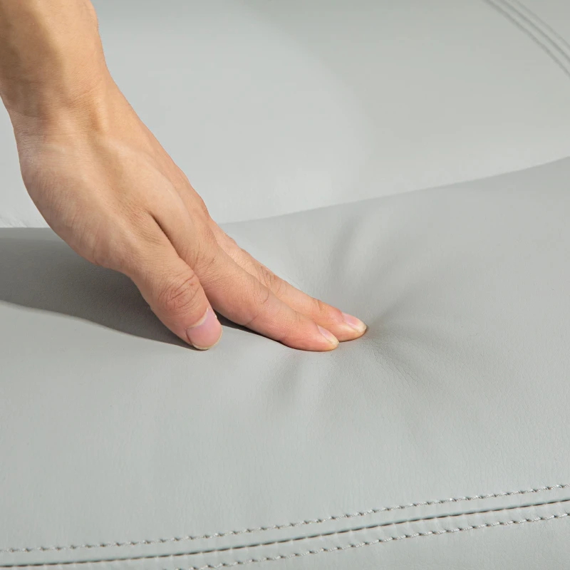 HOMCOM PU Leather Reclining Chair with Vibration Massage Rocker, Swivel Base, Rocking Function, Remote Control, Light Grey