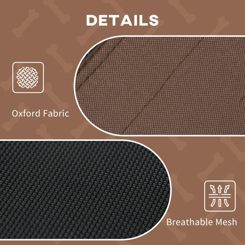 PawHut Elevated Portable Dog Cot Pet Bed with UV Protection Canopy Shade, 36 inch, Coffee