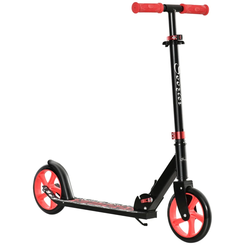 Soozier Kick Scooter for 12 Years and Up, Folding Scooter with Height Adjustable Handlebar, Big Wheels and Rear Wheel Brake