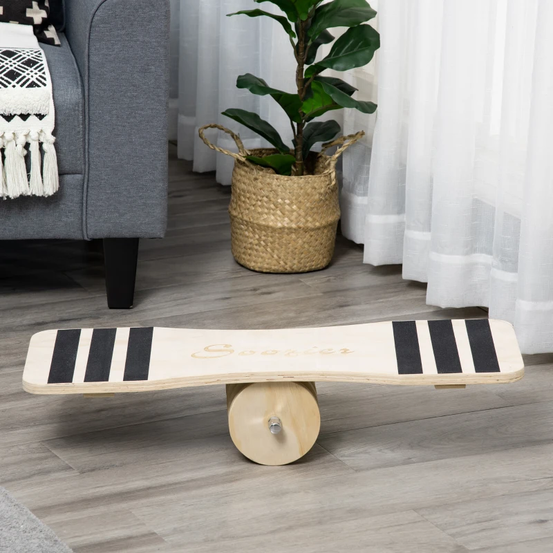 Soozier 32" Balance Board Trainer, Lightweight Wooden Wobble Board, Non-Slip Roller Board for Balance Training and Build Core Stability, Office / Home Use