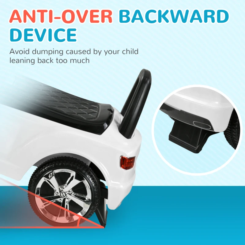 Qaba Bentley Bentayga Licensed Baby Car Foot To Floor with Horn Music, Under-Seat Storage, for 18-36 Months, White