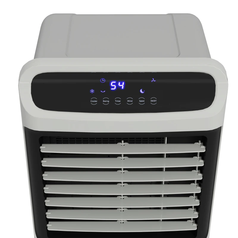 HOMCOM 3-In-1 Ice Cooling Fan, Mobile Evaporative Air Cooler with Remote, Timer, Oscillating for Home Office, Bedroom, Gray
