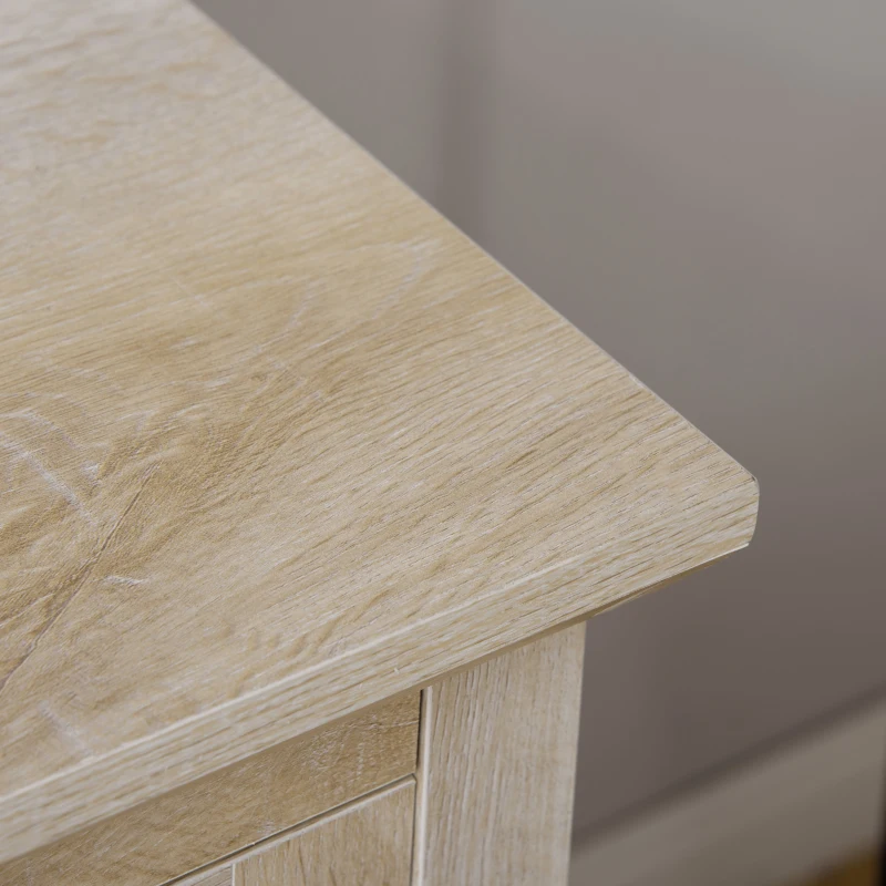 HOMCOM Retro Wooden 2-Drawer Lateral File Chest Cabinet Pedestal for Document Storage with Hanging Bar for Letter/Legal Size, White Oak