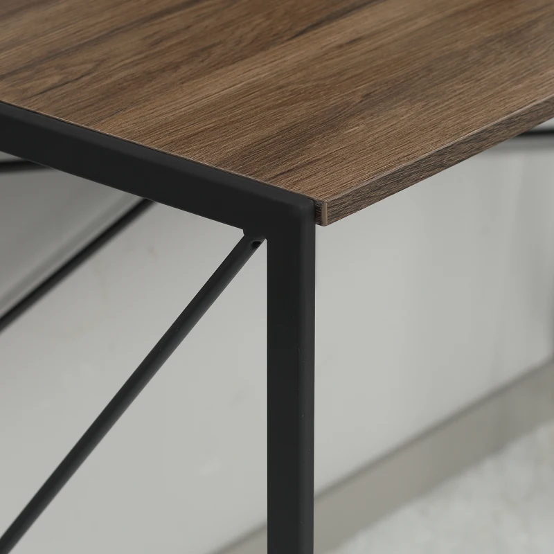 HOMCOM Folding Computer Desk, 47.25"W Home Office Writing Desk with Metal Frame, Brown