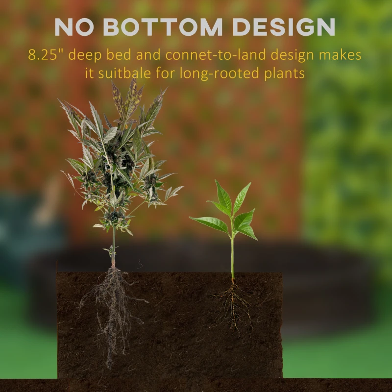 Outsunny 48" Raise Garden Bed Kit, Round Planter Box Above Ground for Flowers/Herb/Vegetables Outdoor Garden Backyard with Easy Assembly, Brown