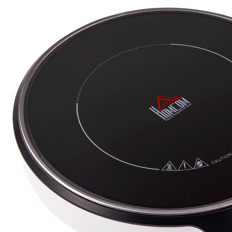 HOMCOM Portable Induction Cooktop, 1500W Electric Countertop Burner with LCD Display and Sensor Touch, Induction Hot Plate with 8 Power Settings and Crystal Glass, Black