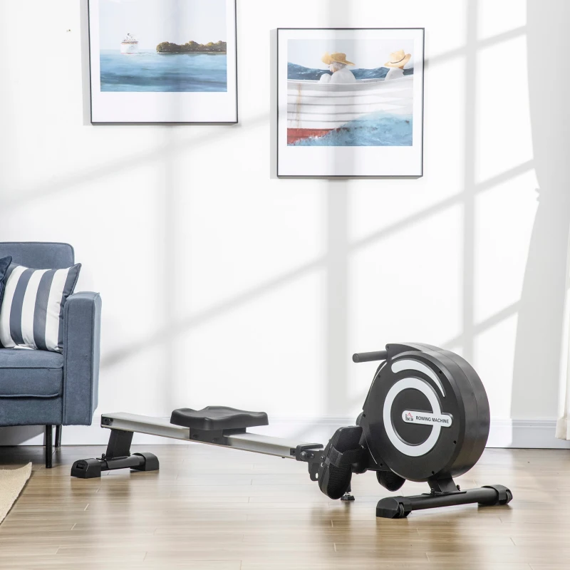 Soozier Magnetic Rowing Machine Adjustable Resistance Rower with LCD Digital Monitor Fully Body Health & Fitness for Home Use