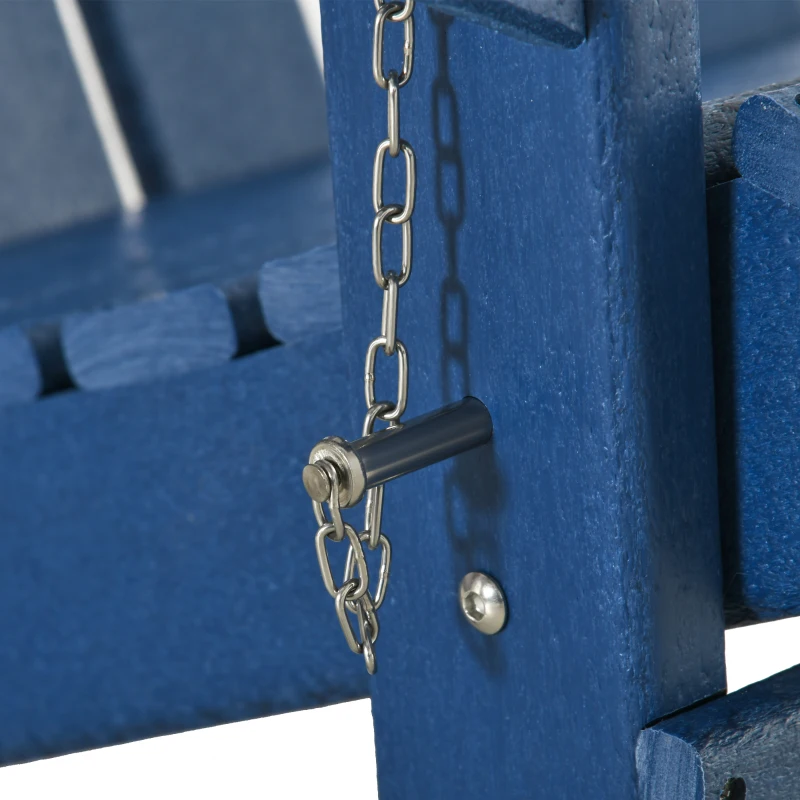 Outsunny Folding Adirondack Chair, HDPE Fire Pit Chair, Weather Resistant Outdoor Chair for Patio, Garden, Backyard, Lawn, Blue