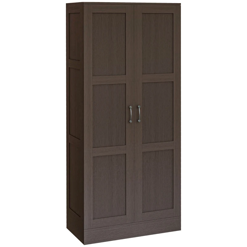 HOMCOM Storage Cabinet w/ Storage Shelves, Pantry Cabinet, Coffee