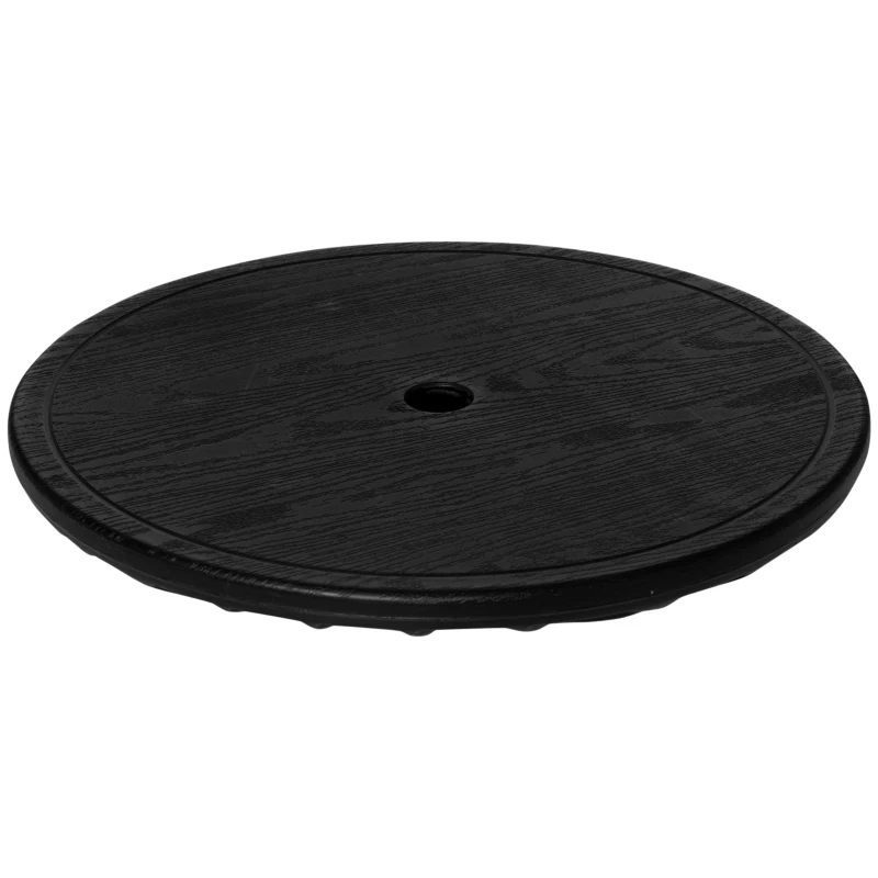 Outsunny 19.7" Round Patio Umbrella Table Tray for Swimming Pool, Beach, Patio, Deck, Garden, Easy to Install, Black
