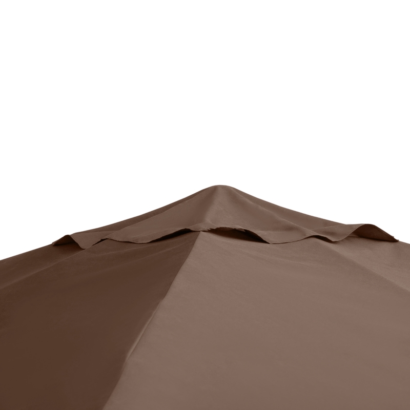 Outsunny 10' x 10' Square Gazebo Canopy Replacement UV Protected Top Cover Sun Shade Coffee