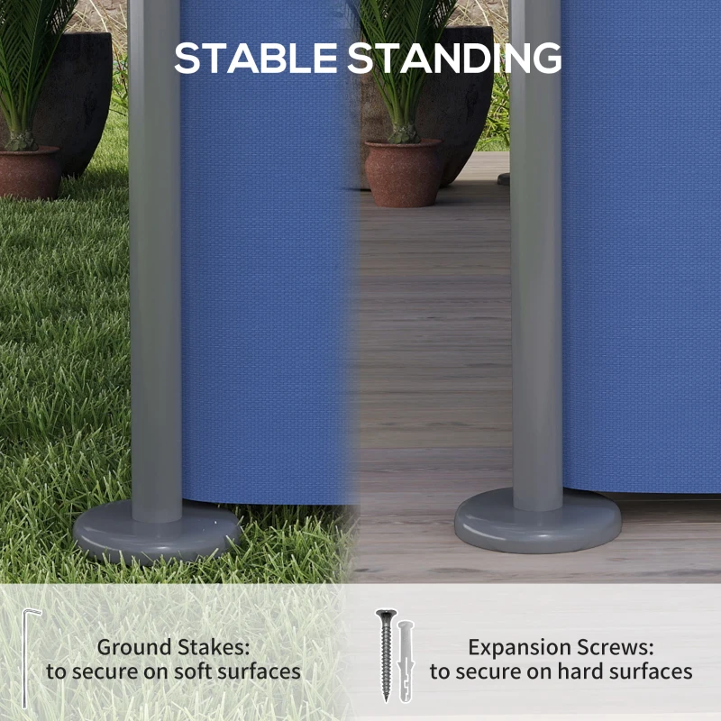 Outsunny 10' x 13' Double Roof Patio Gazebo, Outdoor Gazebo with Curtains, for Garden, Lawn, Backyard and Deck, Dark Blue