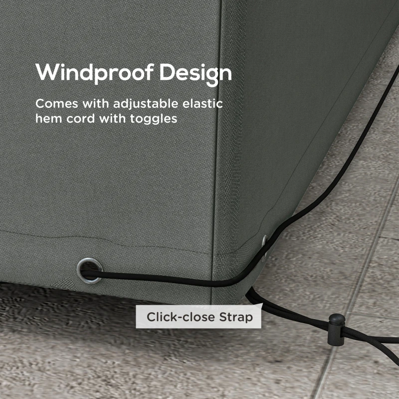 Outsunny Patio Furniture Cover for Outdoor Sectional Sofa Set Waterproof Windproof Oxford Fabric, 97" x 65" x 26", Dark Grey