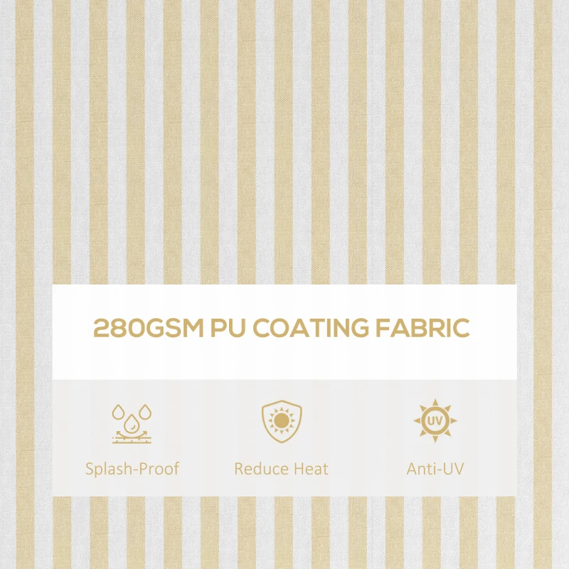 Outsunny 13' x 10' Retractable Awning, 280gsm UV Resistant Sunshade Shelter for Deck, Balcony, Yard, Beige and White