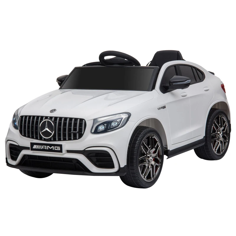 Aosom 12V Toddler Ride On Car with Remote Control, Mercedes Benz AMG GLC63S Coupe, Electric Car with 2 Speed, MP3 Player, Light, Horn, Songs, Suspension, White