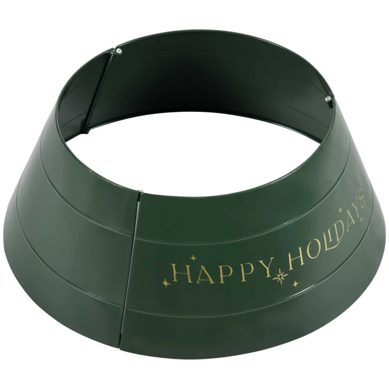 HOMCOM Metal Christmas Tree Collar, 26 Inch Christmas Tree Ring, Xmas Tree Skirt for Artificial Christmas Tree Decoration, Green