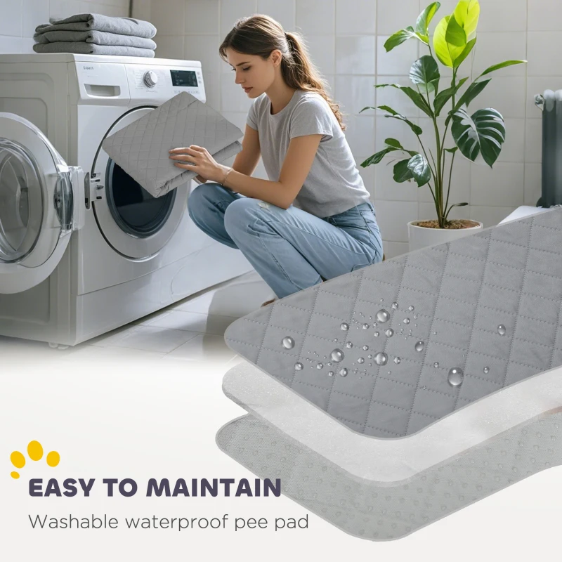 PawHut 4 Panel Dog Whelping Box with 600D Windproof Oxford Fabric Cloth, Washable Pee Pad, for M L Dogs, 48" x 48" x 23.6"