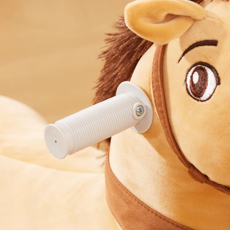 Qaba Battery Powered Electric Ride on Pony, 6V Ride on Horse w/ with Music Forward, PU Wheels, Aged 18-36 Months, Brown