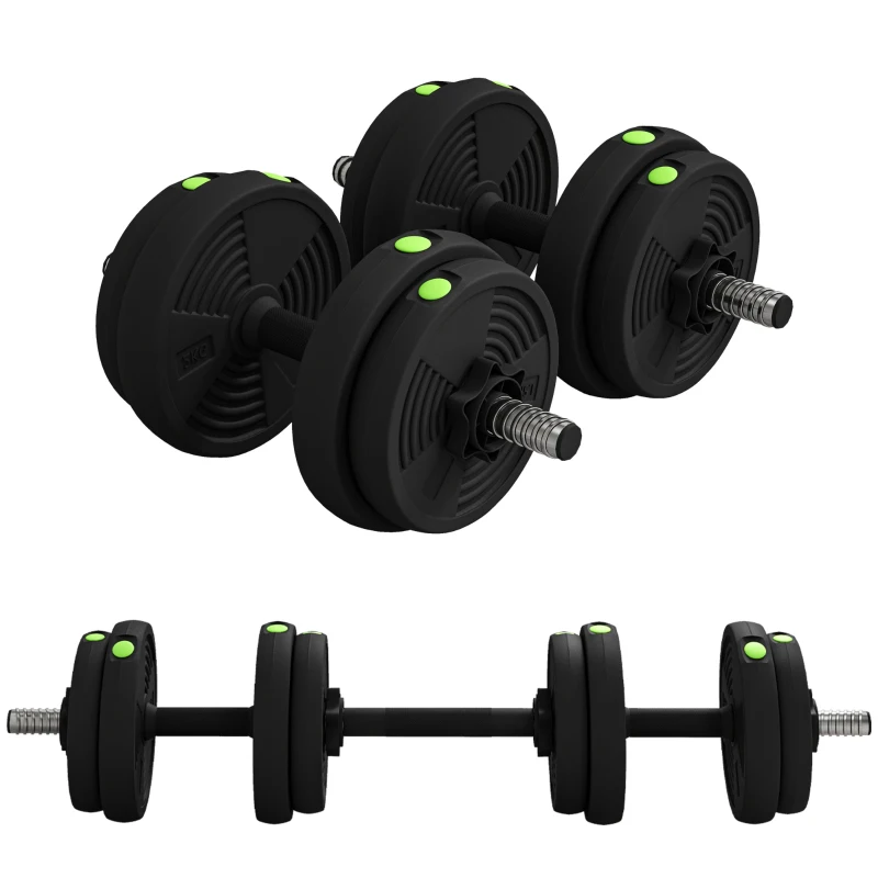 Soozier 33LBS 2-in-1 Adjustable Barbell & Dumbbells Set, Weights Set with Non-slip Handles for Men and Women Home Gym Training