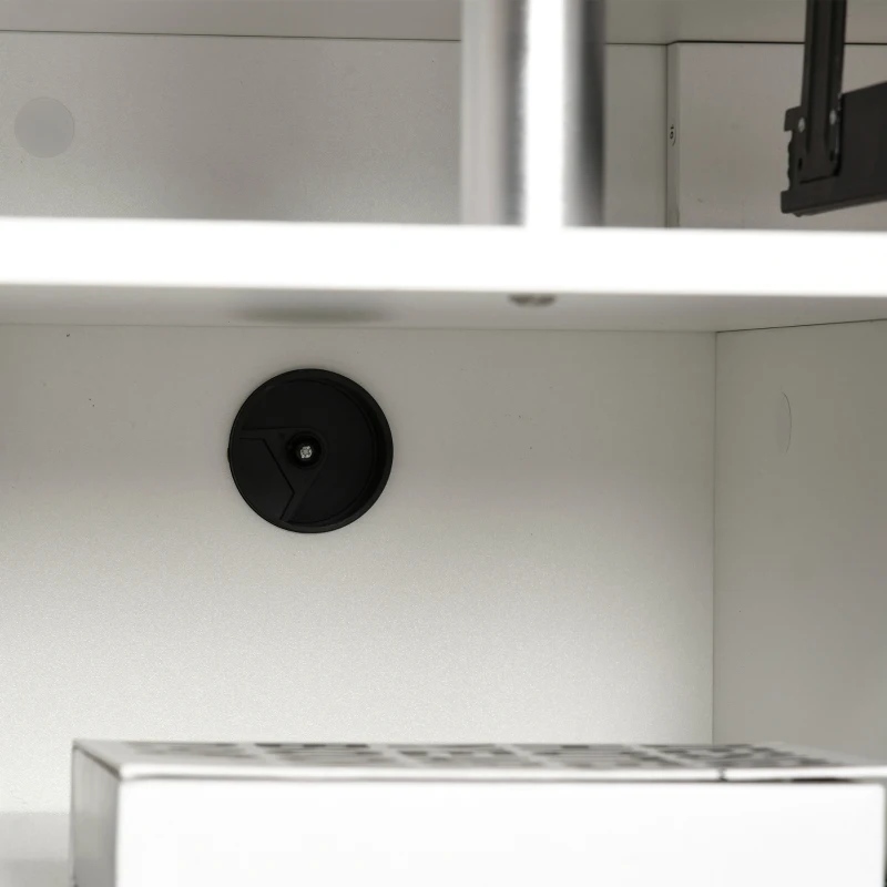 HOMCOM Multi-Function Computer Desk, Home Office Workstation with Keyboard Tray, Elevated Shelf, Sliding Scanner Shelf and CPU Stand, 47.25 x 21.75 Inch, White