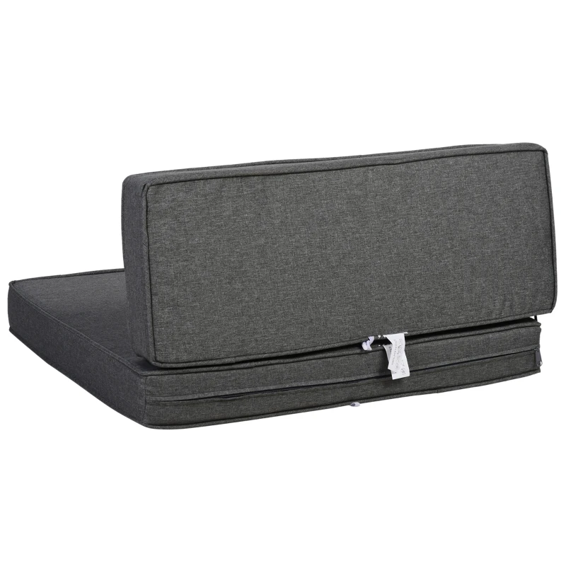 Outsunny 14pcs Sofa Cushion Cover Set Outdoor Patio Rattan Sofa Cushion Polyester Cover Replacement No Cushion Padding Included 6 Seat Cushion Cover & 8 Back Cushion Cover, Grey