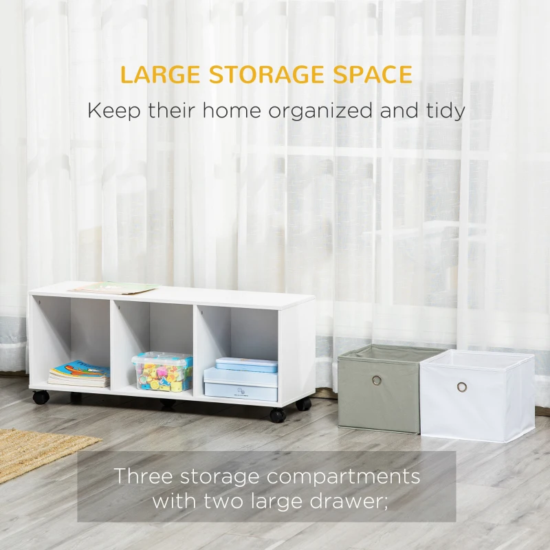 HOMCOM Kids Shelf /w Cubes, Cubby Storage for Kids