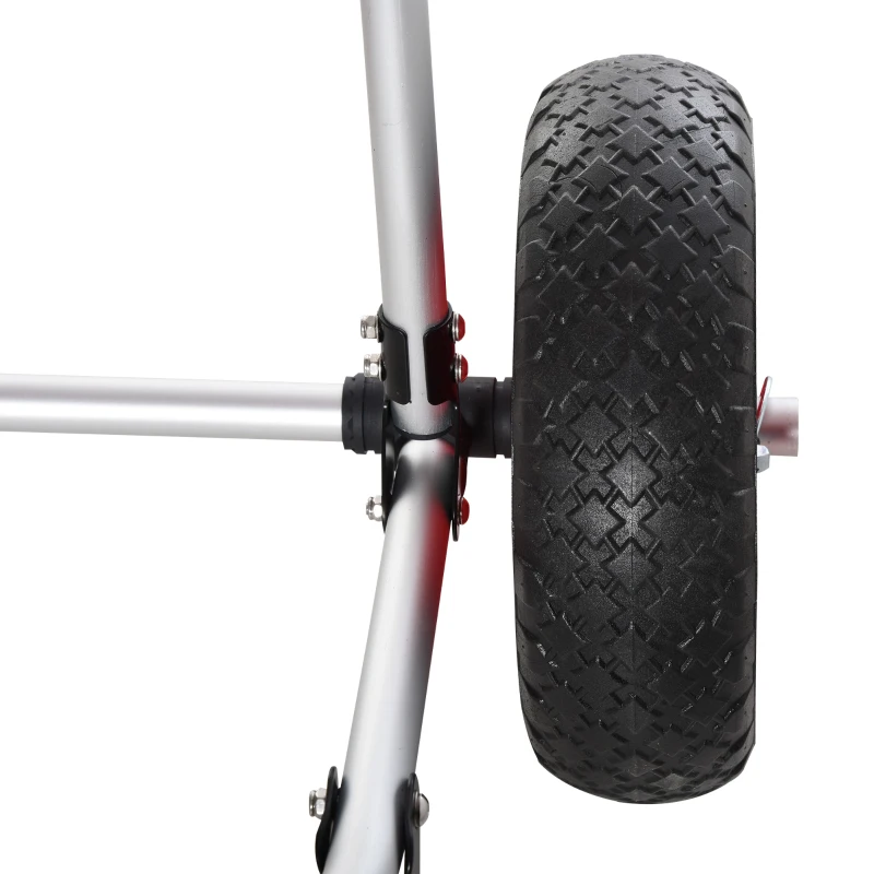 Soozier 198LBS Kayak Cart, Foldable Canoe Dolly, Kayak Carrier Transport Trailer w/ NO-Flat Wheel and Aluminum Frame, Silver