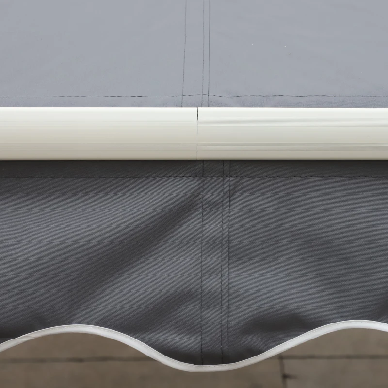 Outsunny 12' x 10' Retractable Awning Patio UV Resistant Fabric and Aluminum Frame for Deck, Balcony, Yard, Grey
