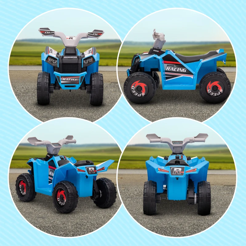 Aosom 6V Electric Toy Car with Forward Backward & Wear-Resistant Wheels for Ages 18-36 Months, Blue