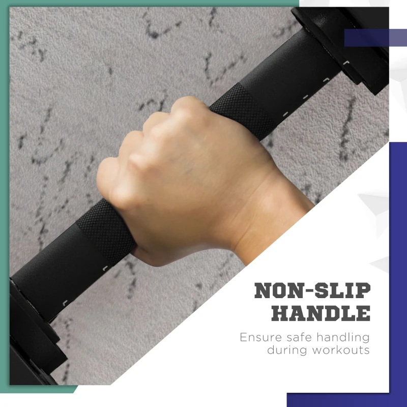 Soozier 55LBS 2-in-1 Adjustable Barbell & Dumbbells Set, Weights Set with Non-slip Handles for Men and Women Home Gym Training