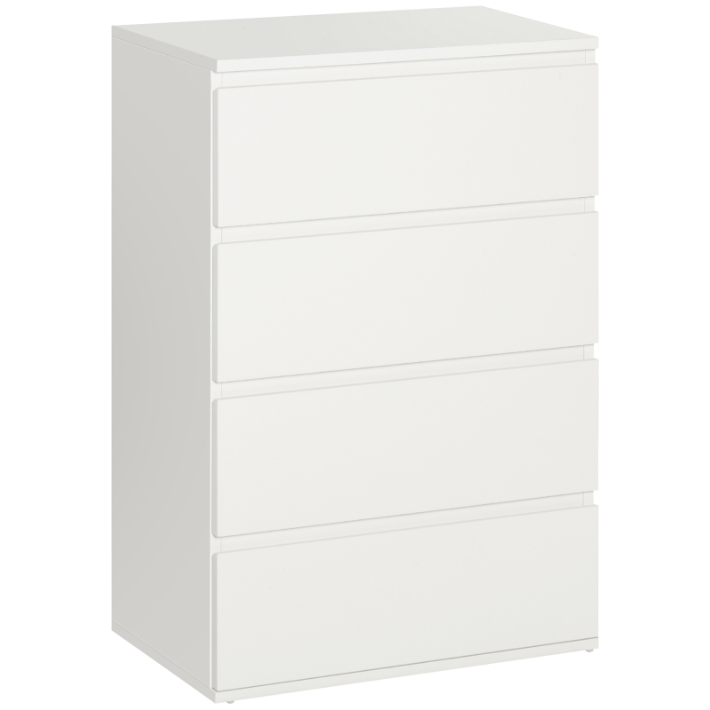 HOMCOM 4 Drawer Cabinet Storage Cupboard Freestanding Organiser Unit White