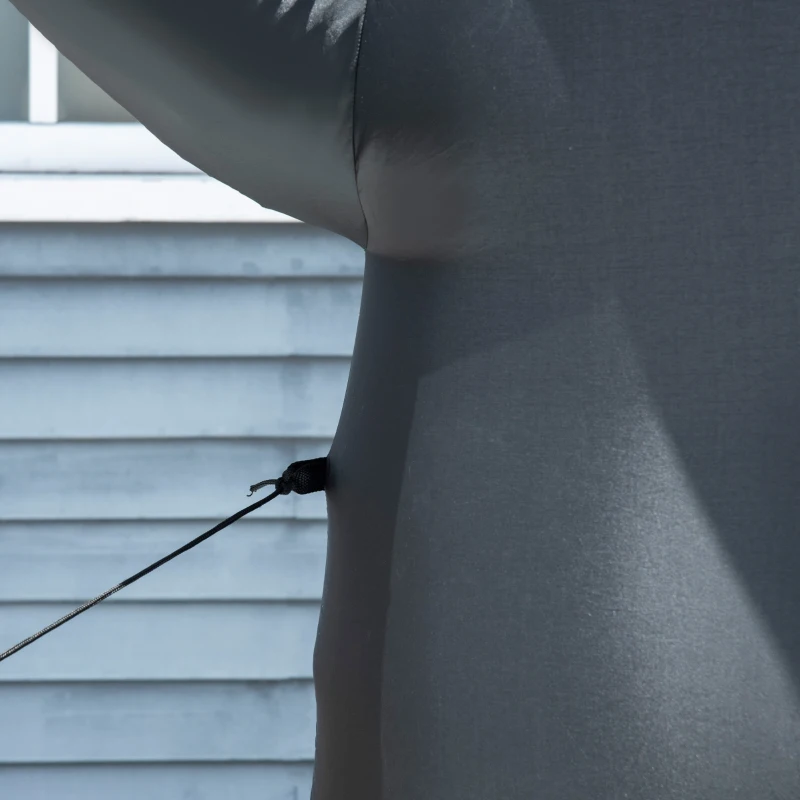 HOMCOM 8ft Christmas Inflatables Outdoor Decorations Penguin with Candy Cane, Blow-Up Yard Christmas Decor with LED Lights Display