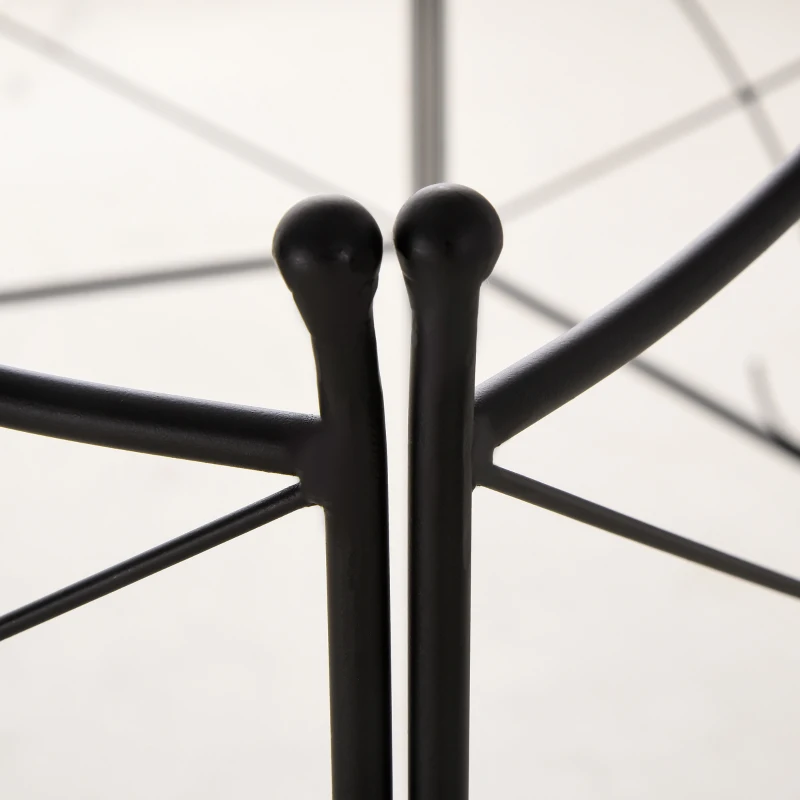 Outsunny 5 Pack Garden Fencing Linear Length 10 Feet Decorative Outdoor Fence Panels, Rustproof Metal Wire Border Edging Animal Barrier, 24 x 31-Inch per Piece, Black