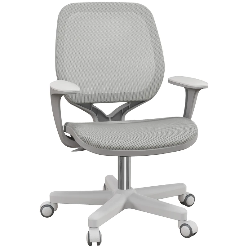 Vinsetto Office Chair, Small Computer Desk Chair with Mesh Back, Swivel Castors, Arm, Grey