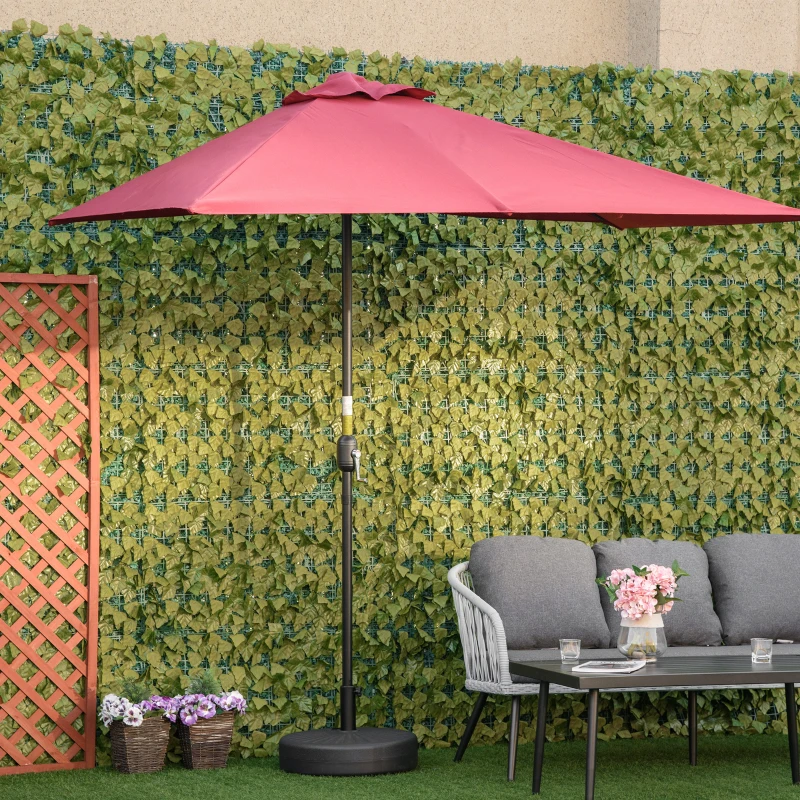 Outsunny Fillable Patio Umbrella Base Stand, Round Plastic Umbrella Holder for Outdoor, Patio, Garden, Deck and Beach, 46lb Capacity Water or 57lb Capacity Sand, Fit Dia 38mm Pole, Black