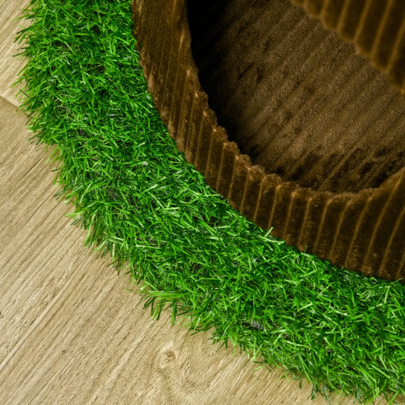 PawHut 18" Plush Cat Tree with Two Flower Platforms, Multi-Activity Centre Cat Tower with Jute Scratching Posts, Elevated Perches, Round Roomy Condo with Door, Green