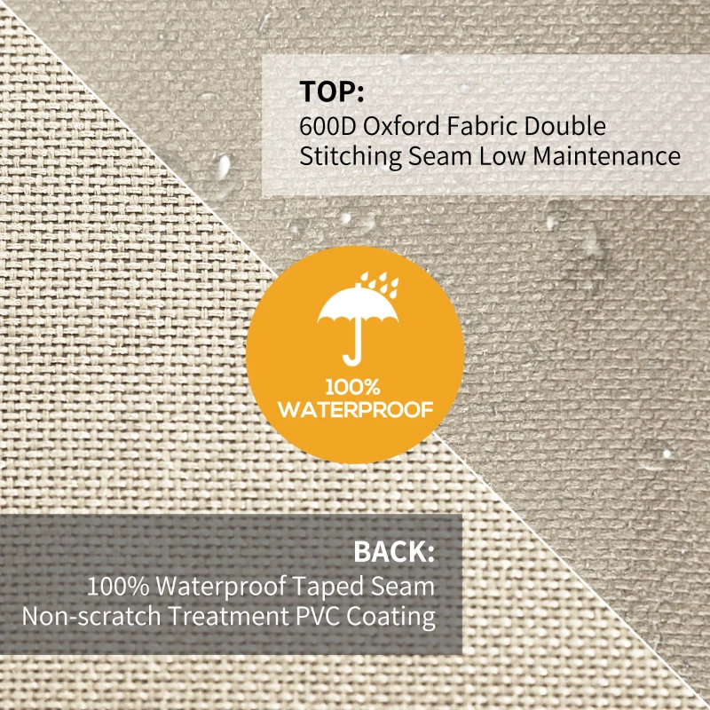 Outsunny Patio Furniture Covers for 3-Seater Garden Bench, Waterproof 600D Heavy Duty Oxford Fabric Outdoor Sofa Cover, Windproof, Tear Resistant, Anti-UV, 59.8" x 34.3" x 31.1"