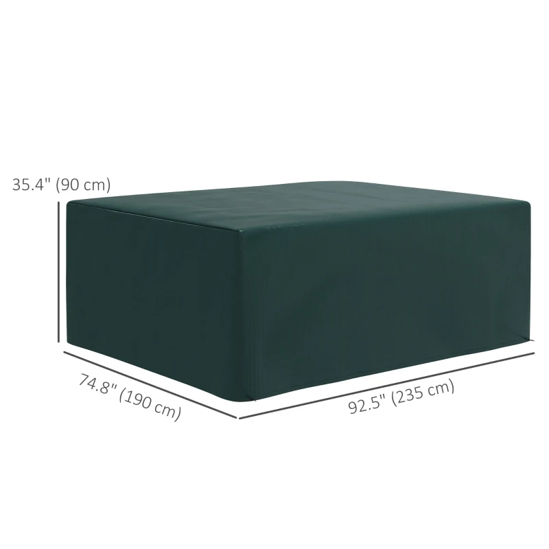 Outsunny Large Patio Furniture Covers, Outdoor Furniture Covers, Garden Set Protector Waterproof Anti-UV Protection, Dark Green 92.5" x 74.8" D x 35.4"