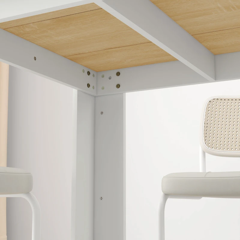 HOMCOM 47" Kitchen Table for 4-6 People, Dining Table with Wood Effect for Dining Room, Oak