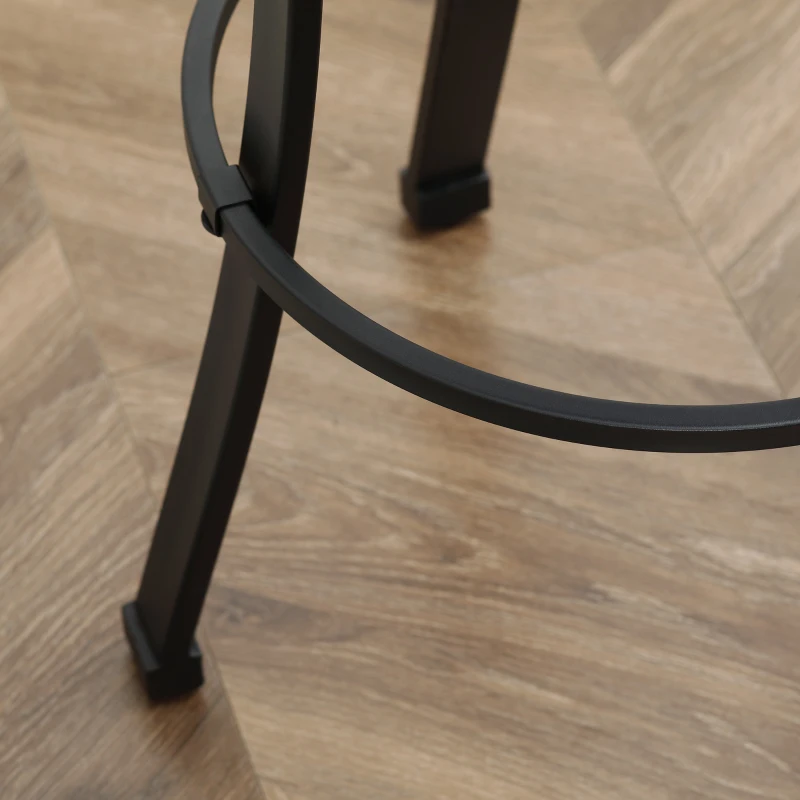 HOMCOM Bar Stools Set of 2, Vintage Swivel Barstools with Footrest, Microfiber Cloth Bar Chairs with Powder-coated Steel Legs for Kitchen and Dining Room, Brown