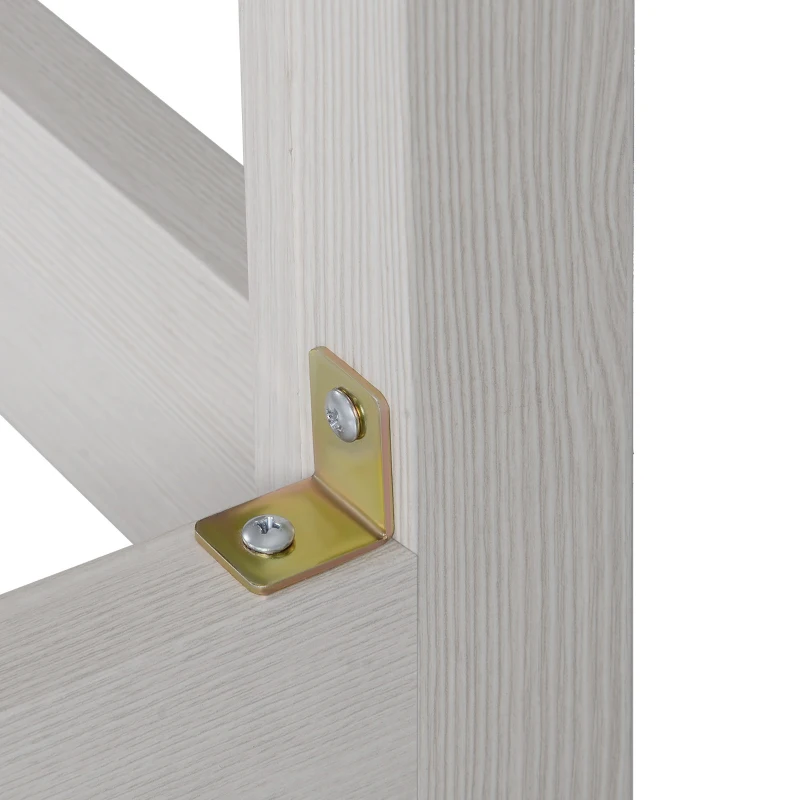 HOMCOM Home L-Shaped Desk Computer Desk Office Corner Writing Table Study Workstation, White Wood Grain