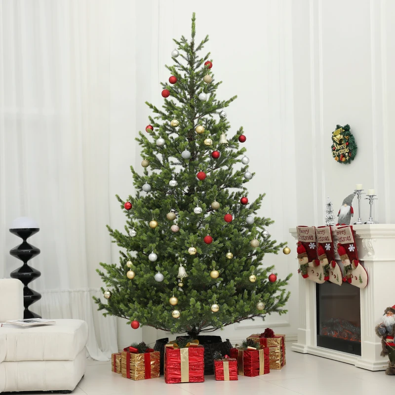 HOMCOM 9ft Artificial Sparse Christmas Tree with Steel Stand and 4306 Tips for Home Office Holiday