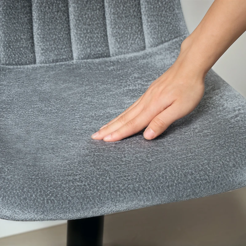 HOMCOM Adjustable Barstools Set of 2, Swivel Bar Stools with Back and Footrest for Kitchen Island Counter, Charcoal Grey