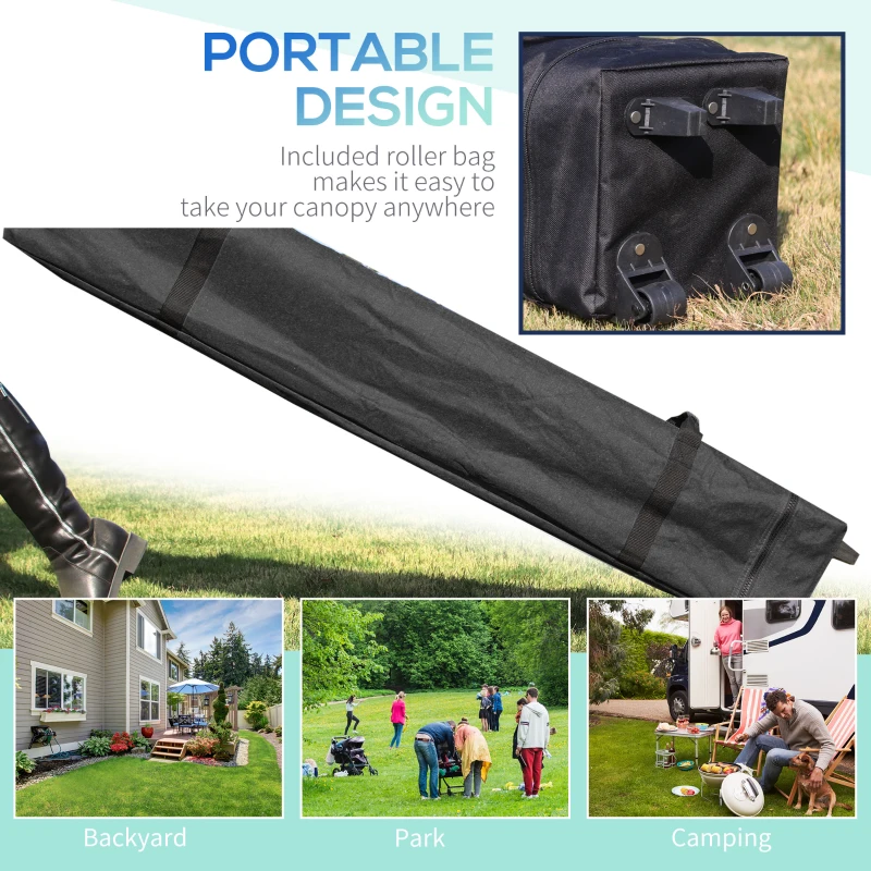 Outsunny 10' x 10' Pop-Up Canopy Tent with 1 Removable Sidewall, Commercial Instant Sun Shelter, Tents for Parties with Wheeled Carry Bag for Outdoor, Garden, Patio, Beige