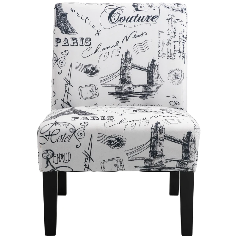 HOMCOM Comfortable Stable Modern Dining Chair In Hand-Painted Style for Dining Room and Bedroom