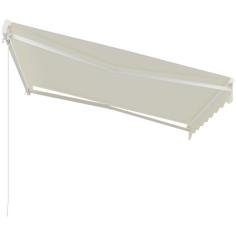 Outsunny 10' x 8' Electric Awning, Retractable Awning, UV Protection Sun Shade Shelter with Remote Controller and Manual Crank Handle for Deck, Balcony, Yard, Cream