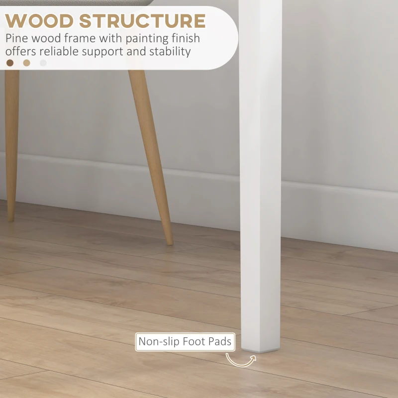 HOMCOM 30" Square Dining Table, Farmhouse Dining Room Table with Pine Wood Frame, Space Saving Small Kitchen Table, White