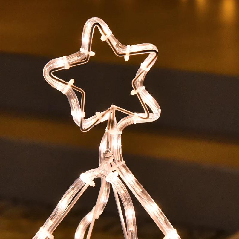 Outsunny 30" Outdoor LED Christmas Tree Rope Lights, LED Outdoor Christmas Decoration with Ground Stakes, Warm White