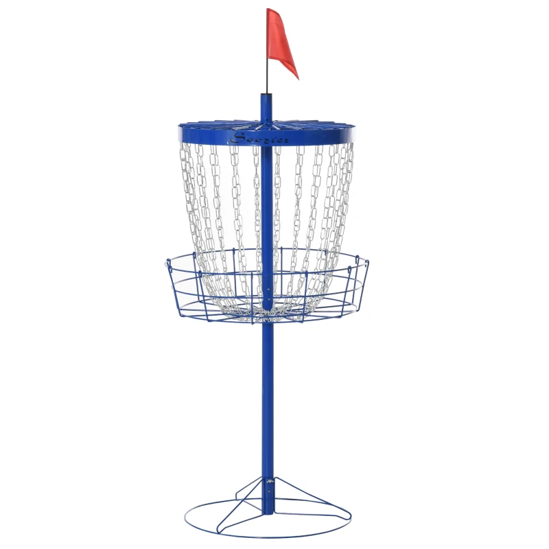 Soozier 24-Chain Portable Practice Basket for Disc Golf Target Stand Easy Assembly & Lightweight Basket w/ Carry Bag Deep Blue